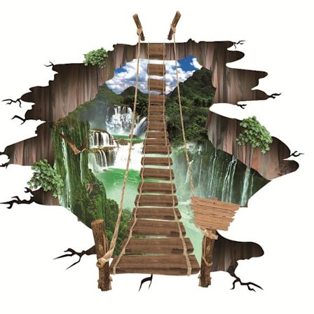 3D gulv klistremerker flyttbare dekorative maleri stil 1 for stuer, kjøpesentre og fornøyelsesparker