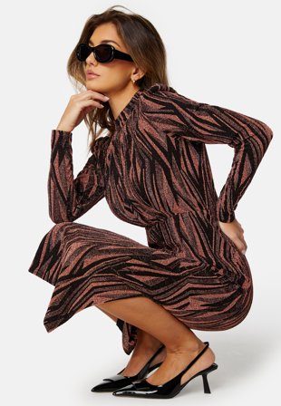 YAS Yen LS Midi Dress Black Klær