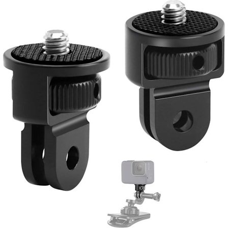 Stativadapterkonverter 2 stk. kamerastativforbindelse 1/4 tomme montering til GoPro hjelmmontering motorcykel til Insta 360 x 2 x 3 og andre 