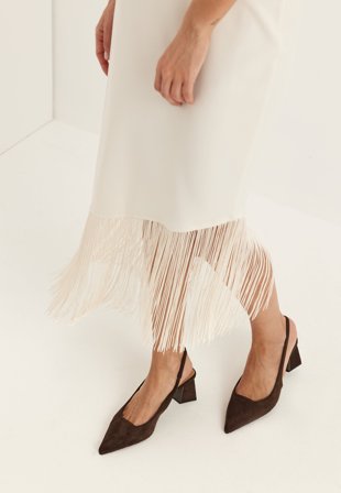 Bianco - Biamaralyn Slingback Faux Suede - Dark brown