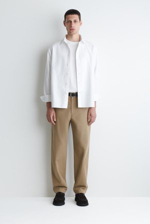 COS Men's Camicia Oxford In Cotone in Bianco