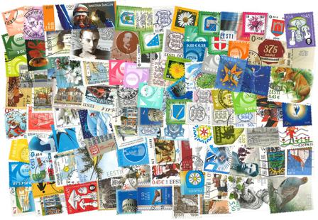 Estland - Frimærkepakke - 100 forskellige stemplede frimærker