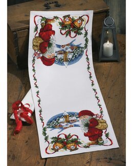 Stickpackung Läufer Wichtel und Dorf