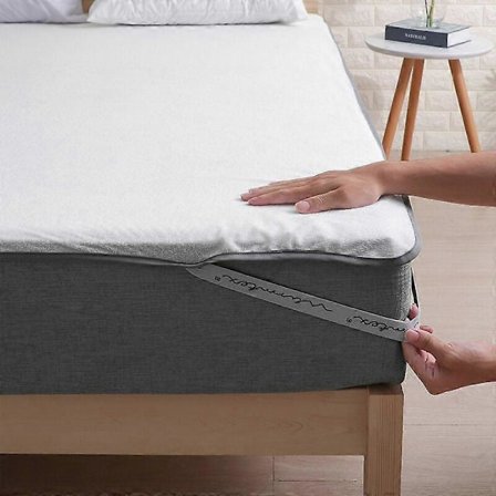 Fast Madras Topmadras, Vandtæt Queen Size Sengemadras, Memory Foam Lindring af Rygsmerter med Ventileret Design, Hypoallergenisk Åndbart Madrasbetræk