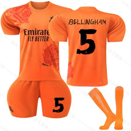 Jud- 2425 Real Madrid Orange Commemorative Edition Fotbollströja 5 BELLINGHAM M