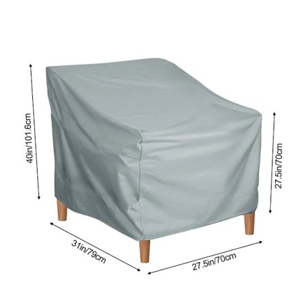 Trekk for oppbevaringsveske for hagemøbler, støvdeksel, høykvalitets vanntett og støvtett stoloppbevaring