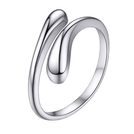 Damer S925 Massiv Sterling Sølv Ring, Chic Elegant Design