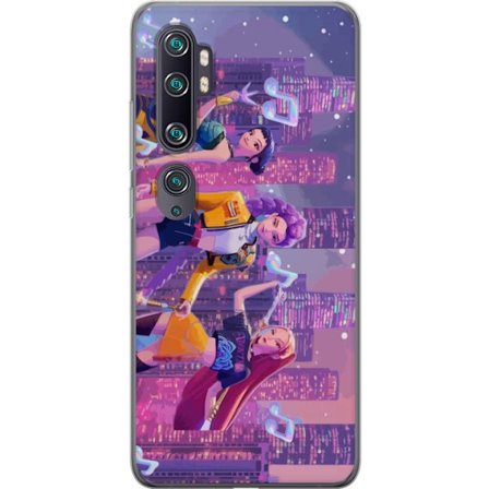 Kompatibelt Mobildeksel til Xiaomi Xiaomi Mi Note 10 Futuristisk K-Pop Demon Hunters jentegruppe illustrasjon med neonby popkultur estetikk og kraftig