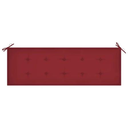 Vidaxl Bänkdyna För Trädgården Vinröd 150x50x4 Cm Tyg Röd