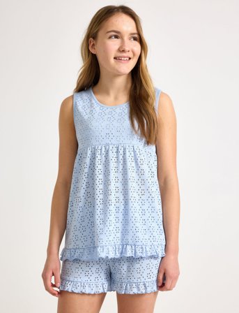 Lindex Pyjamas Set Sleeveless And Fri - Blue - 128