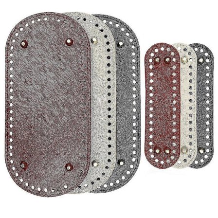 6 st PU Läder Väskbotten, Oval Stickning Virkning Väskor Botten Formare Pad För Väskor, DIY Axelväska