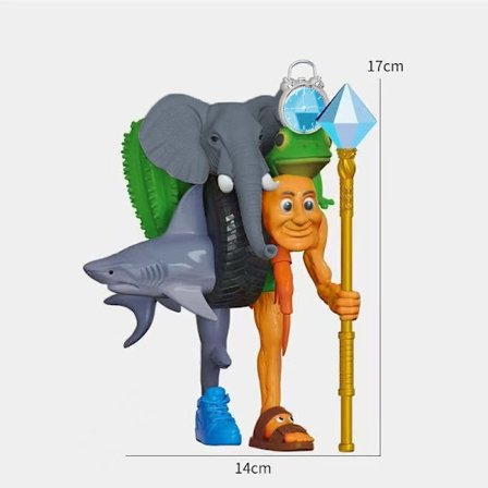 Italian Brainrot Monster Fusion Edition Tung Tung Tung Sahur Tralalero Tralala Anime Actionfigur Tecknad Prydnad Gåva Hot