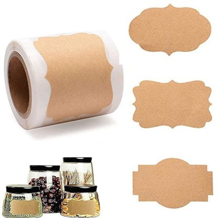 Starlight - 300 stk Vintage Kraft-etiketter, selvklebende etiketter, Kraft-papir selvklebende etiketter, for festetiketter, DIY-emballasje, Ma