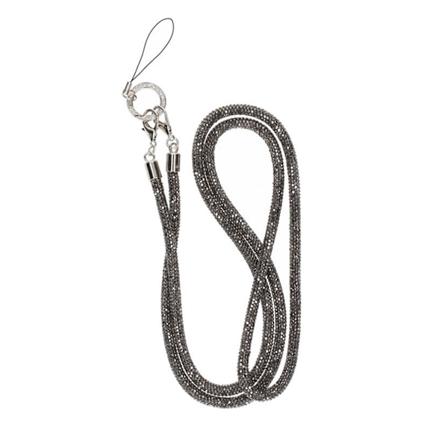 Mobilband Halsband 120cm - Mörkgrå glitter Grey