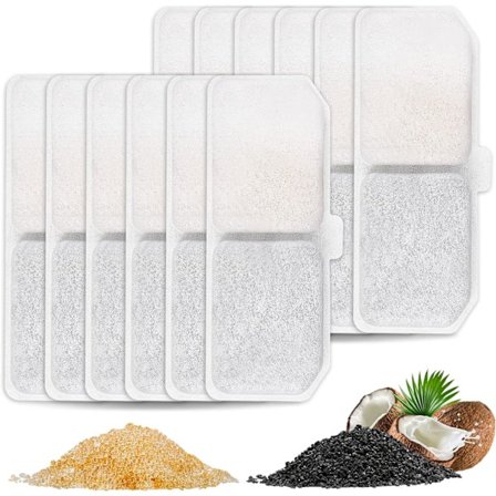 Vattenfontänfilter för katter, 12-pack ersättningsfilter med aktivt kol kompatibla med vattendispenser för katter