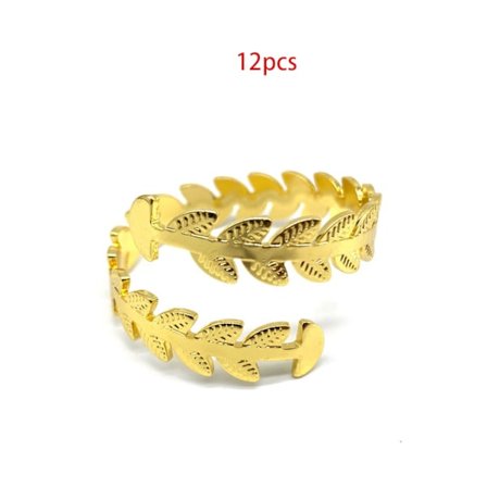 #Paket med 12 servettringar i metall#