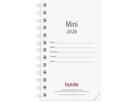 Burde Kalender Mini refill 2026 - Lyreco - Almanackor och kalendrar - Fickkalendrar - Små fickkalendrar