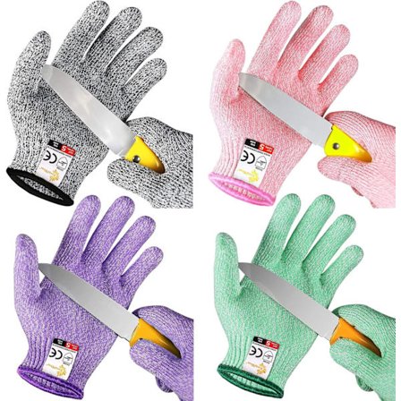 Skærebestandige handsker til børn i alderen 7-9 år, niveau 5 skærebeskyttelseshandsker fødevaregodkendt til madlavning, blegning, træskæring, 