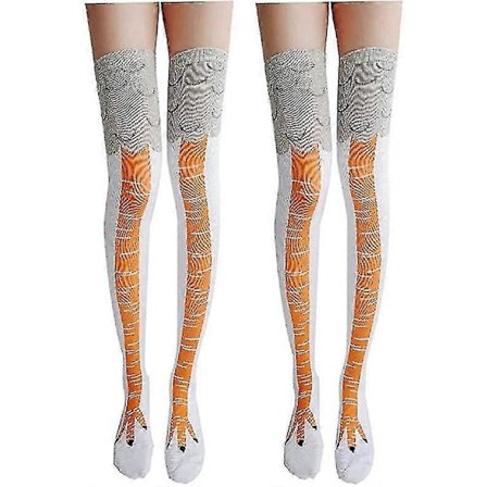 2 par kycklingfötter strumpor nyhet roliga galna kycklingben strumpor kalkonstrumpor roliga presenter till fest