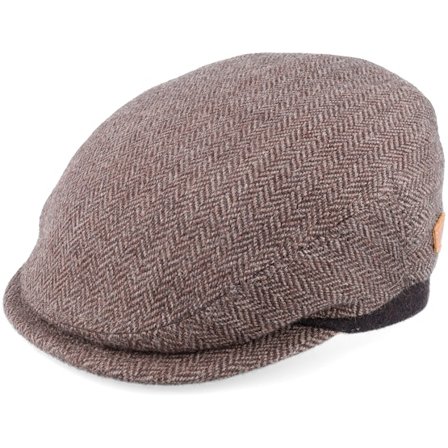 MJM Hats - Marron flatcap Casquette - Jordan Eco Merino Wool Brown Flat Cap @ Hatstore