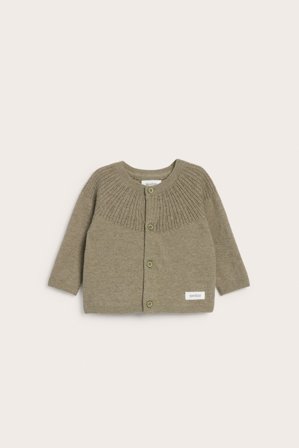 Newbie | Kardigan z dzianiny z mieszanki wełny | Brązowy melanż