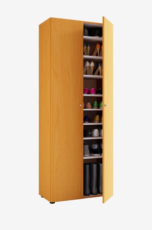 VCM - Vcm Kenkäkaappi Vandol I, jossa on ovet ja 9 hyllyä. - Beige - Kenkäkaapit - - Homeroom