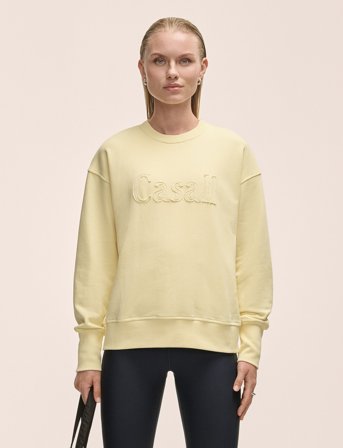 Casall Terry Spring Graphic Crew - Yellow - XS