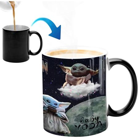 Lämpöväriä vaihtava muki, WmanCok 11 unssia taikakeraaminen kuppi kahville, teelle, maidolle, Yoda
