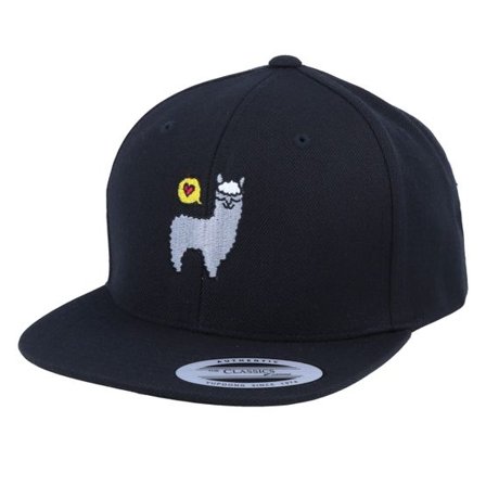 Kiddo Cap - Svart snapback Keps - Kids Llama Love Black Snapback @ Hatstore
