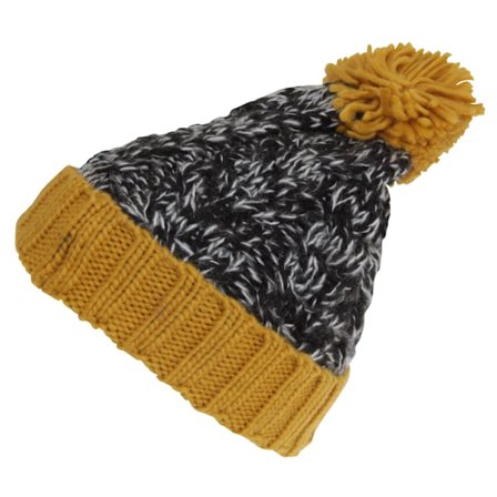 Barn/Barn Knitted Tassel Bobble Hat En Storlek Svart/Gul