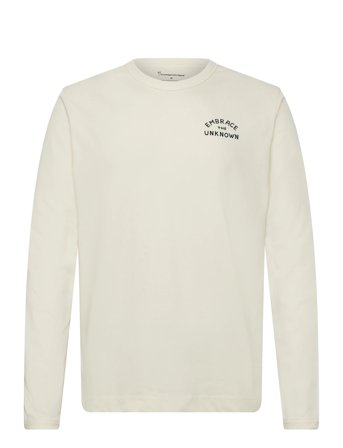 Knowledge Cotton Apparel Organic Cotton Long Sleeved T-Shirt - Cream - L