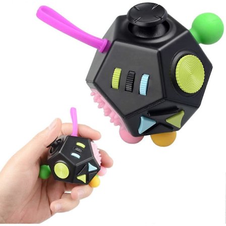 Cube Fidget Legetøj Cube Stress Relief Fidget Angstlindrende Legetøj 12 Sider Dekompression Sensorisk Finger Legetøj[D]