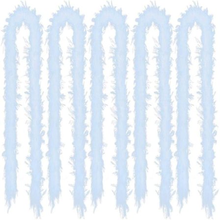 IC Vit fjäderboa till julgran 5st x 2m - Fluffig krans