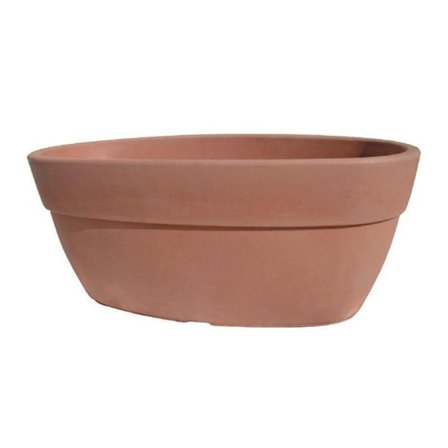 Blomlåda - Elliptisk - 60 x 35 x H 25 cm - Brun
