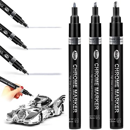 3 stk. Flydende krommarkør Spejl Flydende krommaling Pen Sæt Metallic Markering Diy Kunst Håndværk Fremhævning Pen Til Metal