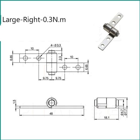 360 Graders Vridbar Dämpningsgångjärn Liten Metall 10 10
