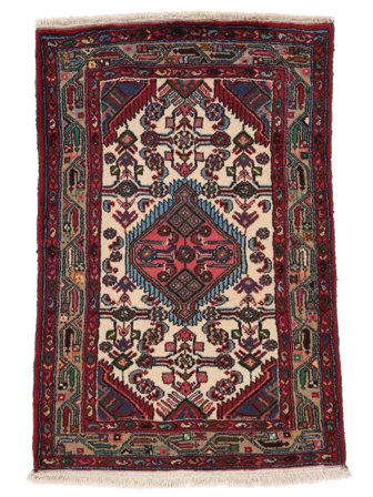 Tapis Hamadan 79X122 Noir/Rouge Foncé (Laine, Perse)
