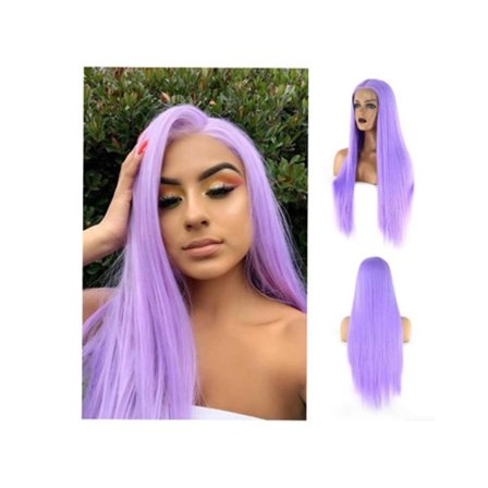 Lila ligehår til kvinder - Cosplay paryk med langt hår,