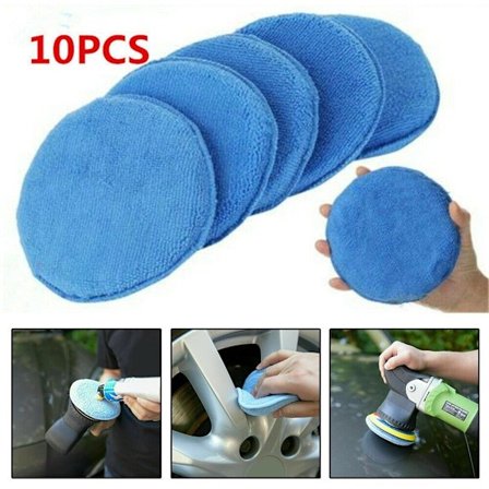 10 X Blå Bil Mikrofiber Poleringspuder Voks Applikator Skum