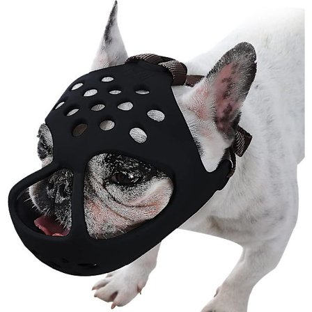 Koiran kuonokoppa lyhytkuonoisille koirille, pehmeä silikoninen hengittävä bulldog-kuonokoppa puremiseen, pureskeluun, nuolemiseen, ihanteellinen 