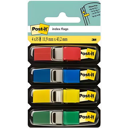 3M Post-it Index Tabs 11,9 x 43,2 mm 4 kleuren Set 1