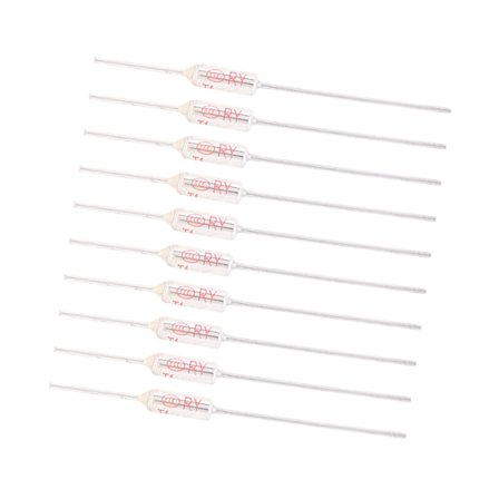 10 stk. Metal Shell Termosikring Cutoff 250VAC 10A Temperatur Sikring TF 72-250°C216°C