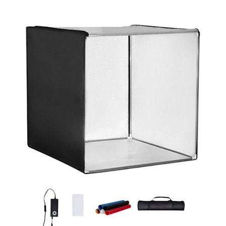 Ljusbox - DUOKU - 32" x 32" - LED Fototält Kit 5600K - 5 Bakgrunder - 80W