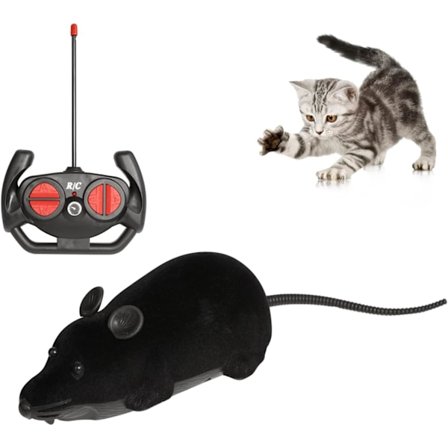 Fjernstyrt Mus Katteleke, Interaktiv Bevegelig Katteleke Trådløs Elektronisk RC Rotte Mus Kjæledyrleker
