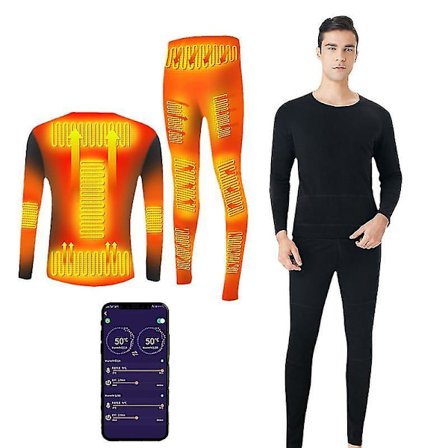 Heating Thermal Underwear Set For Men ,usb Electric Heated Underwear Base Layer Top And Bottom Long Johns Set