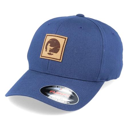 Skillfish - Blå flexfit Caps - Trout Fisher Patch Organic Navy Flexfit @ Hatstore