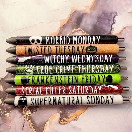 7 kpl Funny Pens set Halloween-kynät