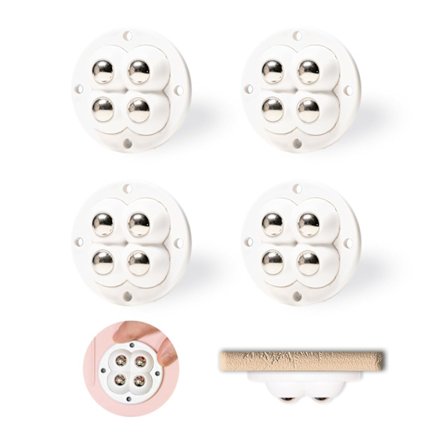 Självhäftande hjul 4-pack Mini svängbara klisterhjul Självhäftande hjul Klibbiga svängbara hjul i rostfritt stål