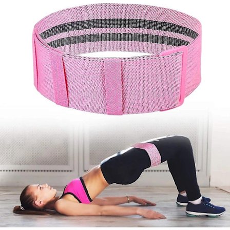 Modstandsbånd til ben og numse - Justerbart bredt stof hoftebånd til træning og fitness
