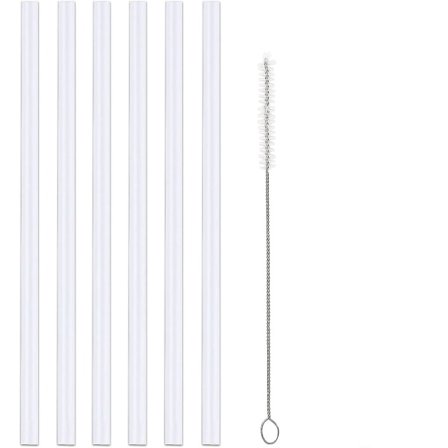 [6-pakning] Sugerør Erstatning til vandflaskehalm, BPA-fri sugerør med sugerør rengøringsbørster